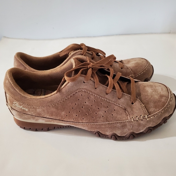 SKECHERS Women 9 Brown Suede Relaxed Fit Air Cooled 44703 Comfort Shoes Lace Up - Picture 15 of 16